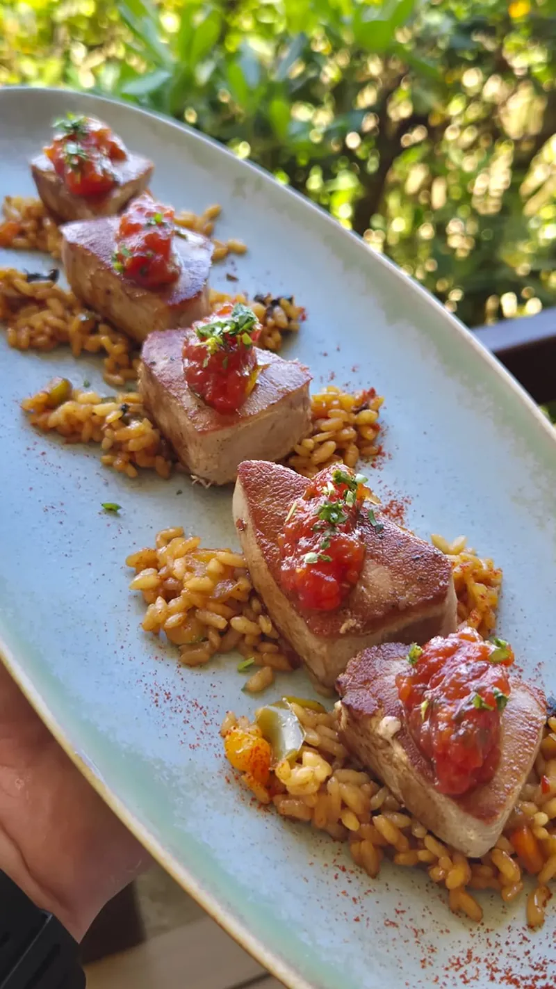 Producto fresco a la brasa
