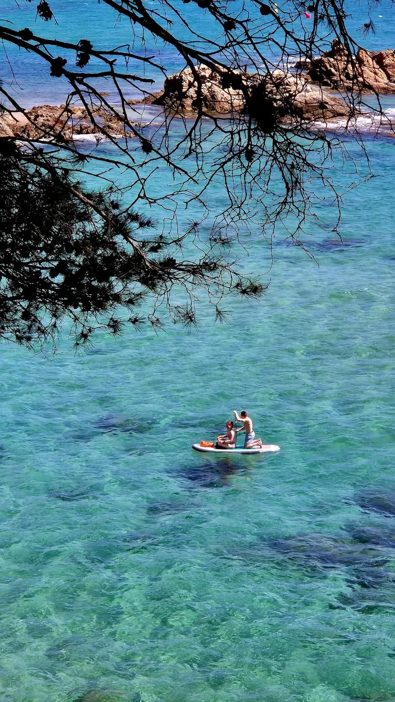 Bañistas en las aguas cristalinas de Cala Treumal